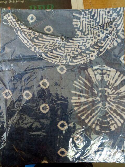 Blus Heyna Batik Seling Ziggy Waka Shibori Print Motif Biru Series