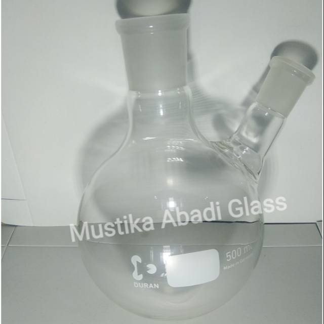 Boiling flask 5000ML - 5000 ML,two neck 2 leher Duran (flat/round bottom)