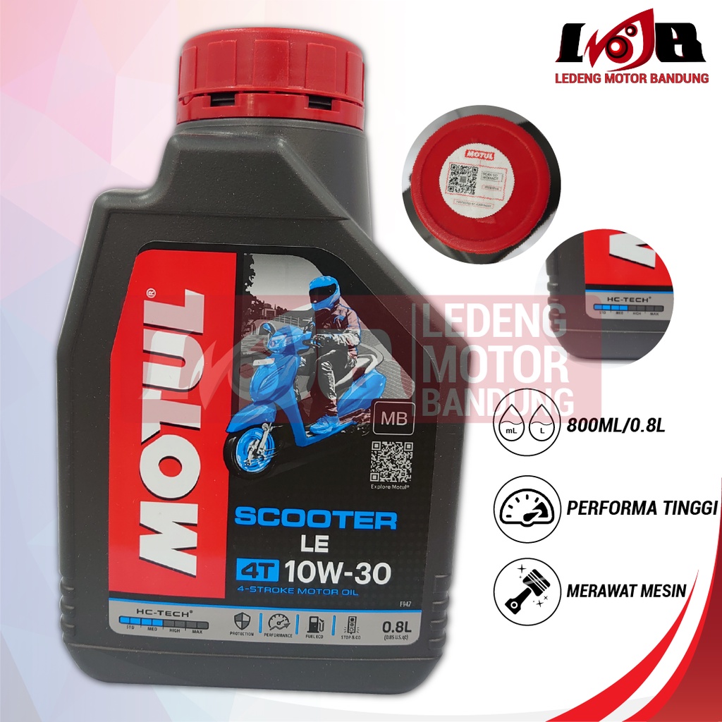 Motul 0.8L Scooter 4T LE 10w30 Oli Motor Matic Oil Matik 800ml