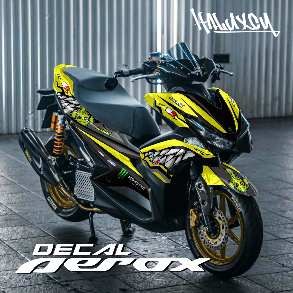 DECAL AEROX 155 FULL BODY SUPERGLOSSY DECAL AEROX SHARK DECAL AEROX FULL BODY GLOSSY BY HALUXCY