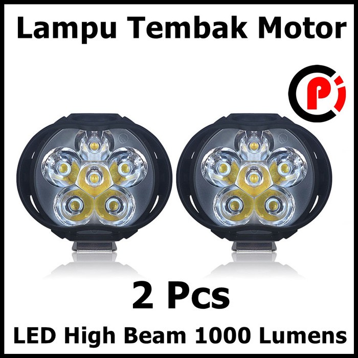 CNSUNNYLIGHT Lampu Tembak Motor LED High Beam 1000 Lumens 2 Pcs U5