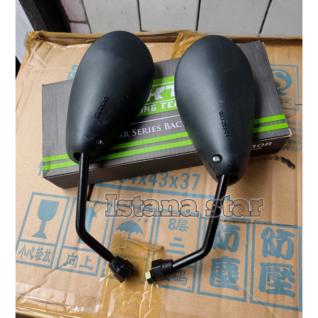 Spion standart Satria Fu Drat 12 hitam Set Kiri Kanan Suzuki cocok untuk semua motor suzuki