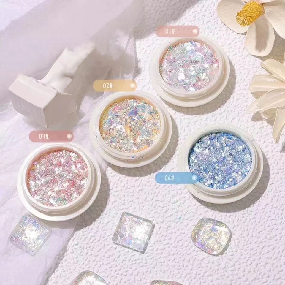 POLARIZED AURORA FLAKES MIX COLOR JAPAN NAILS / HIASAN KUKU FLAKES GAYA JEPANG PASTEL