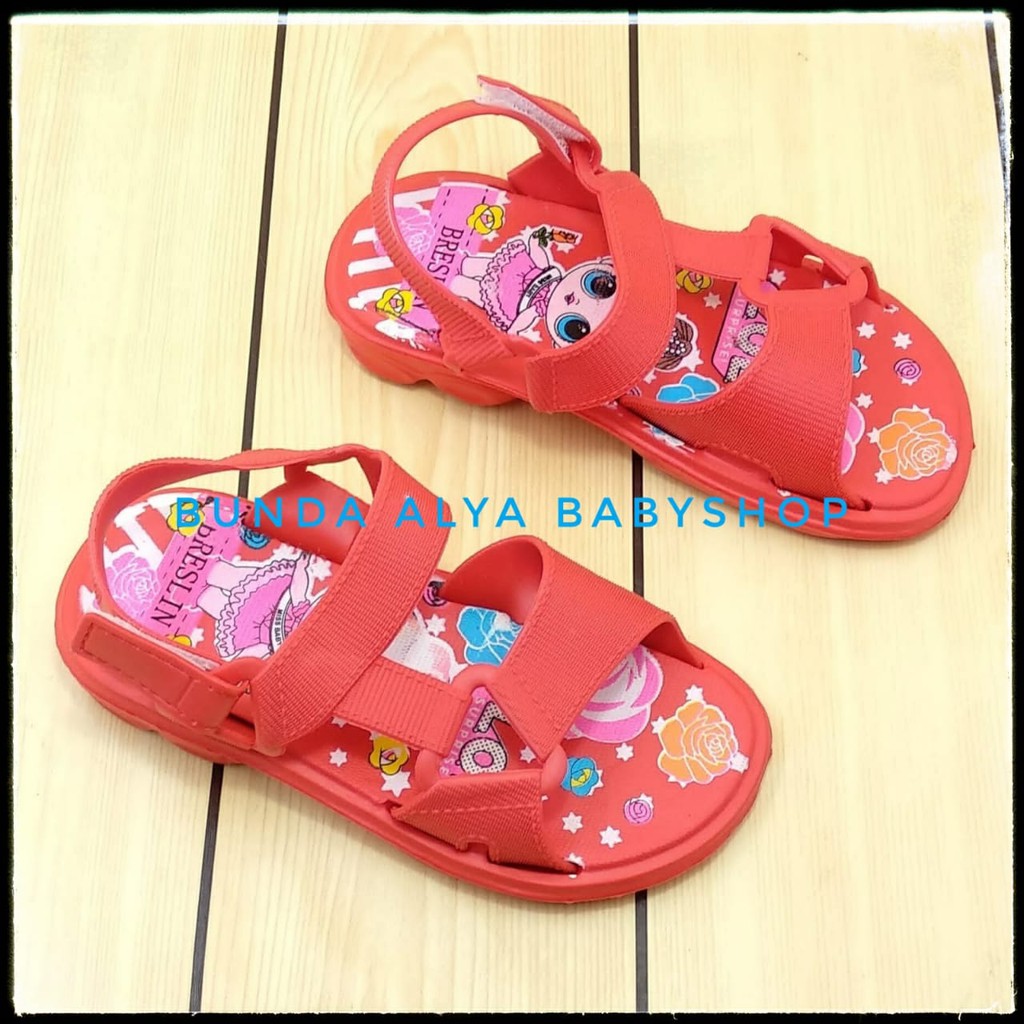 Sendal Anak Perempuan Usia 5 6 7 Tahun Kartun Elastis - Sepatu Sandal Anak Cewek Lentur Anti Licin Banyak Warna