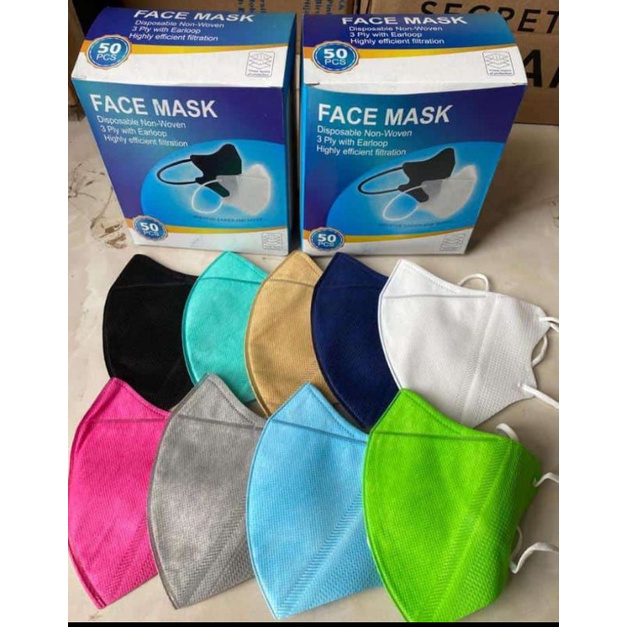 MASKER DUCKBILL WARNA WARNI 1 BOX ISI 50PCS RANDOM