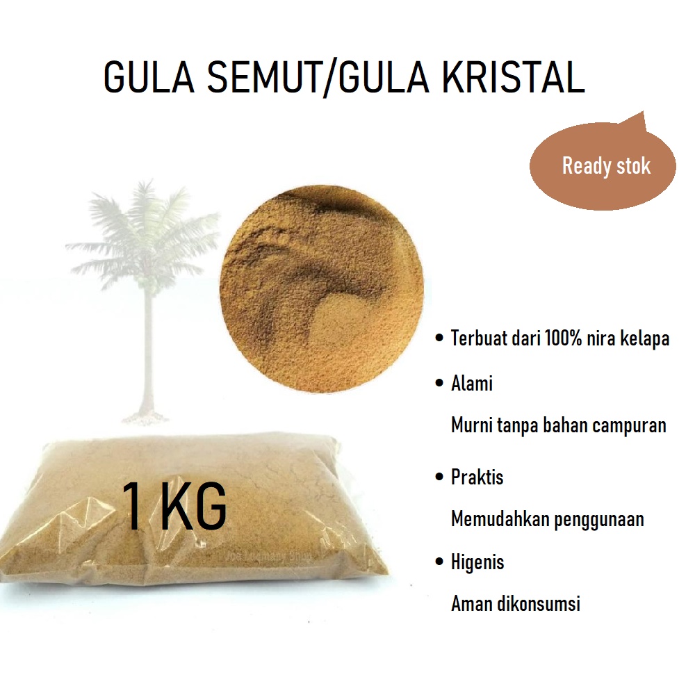 

Gula Kelapa Bubuk Tabur Kristal 1 kg