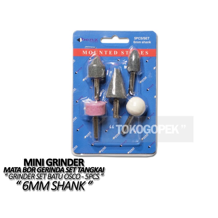 MATA BOR GERINDA BATU SET ASAHAN - MINI GRINDER SET BATU OSCO 6MM 5PCS