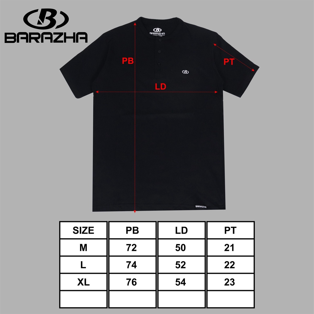 Barazha Unisex Kaos Polos Kancing Reguler Putih