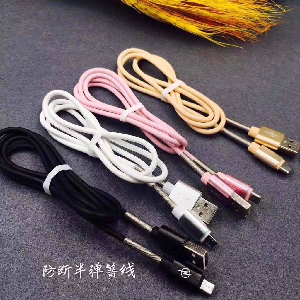 Kabel data VUVU Kawat stainless Usb micro cable apel aple Ios phone Android Type-C