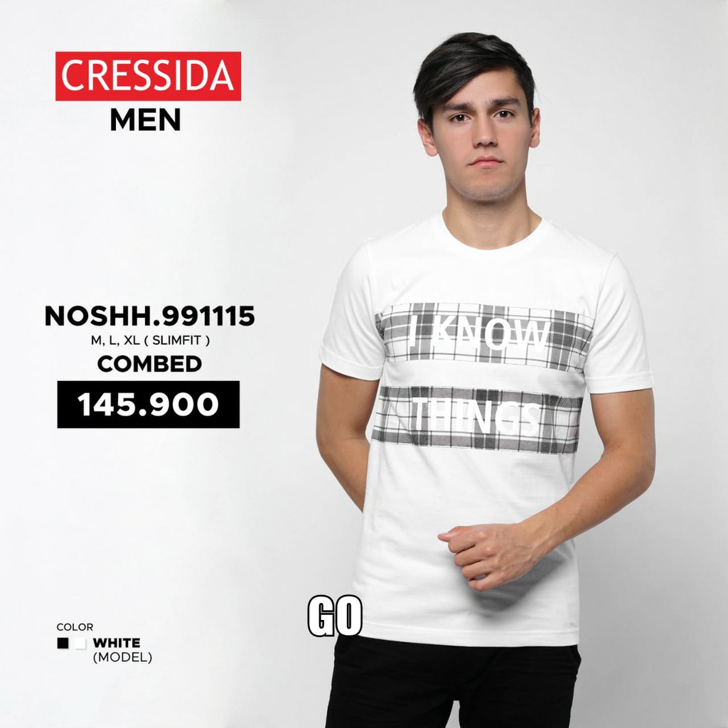 gof CRESSIDA KAOS Pakaian Pria Atasan Kaos Oblong Casual Santai Slimfit Lengan Pendek Original Brand