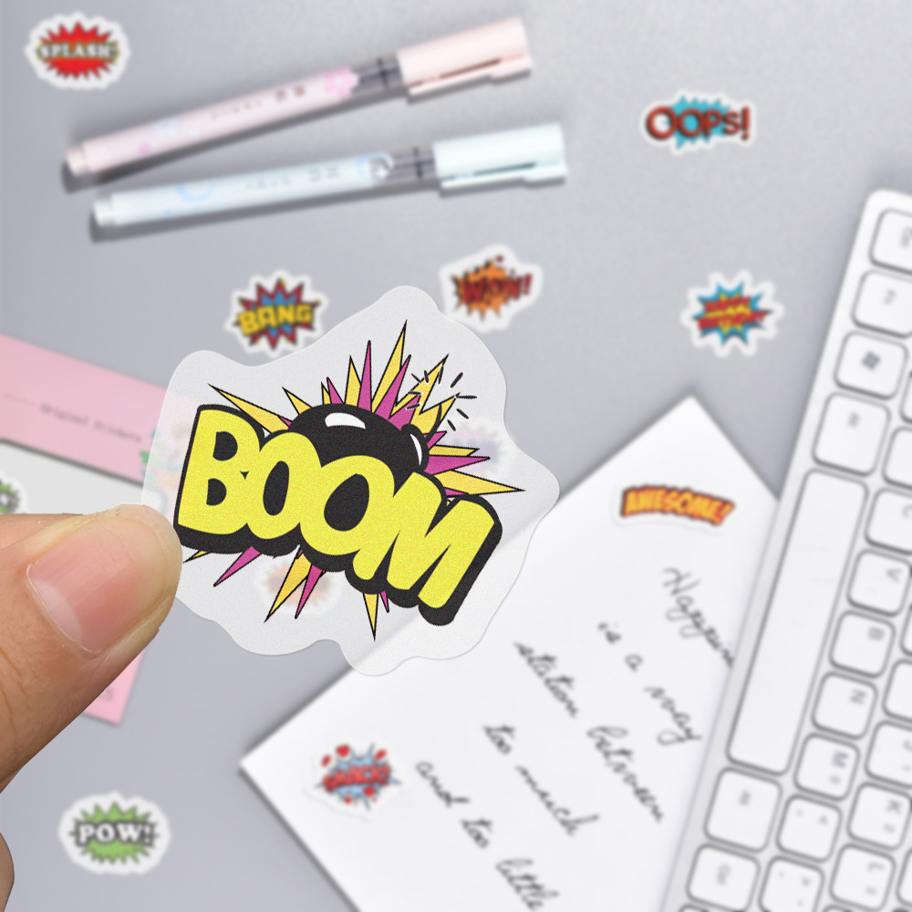 40 sheets/set of non-repetitive Boom explosion series hand account stickers diy decorative diary stickers and paper stickers