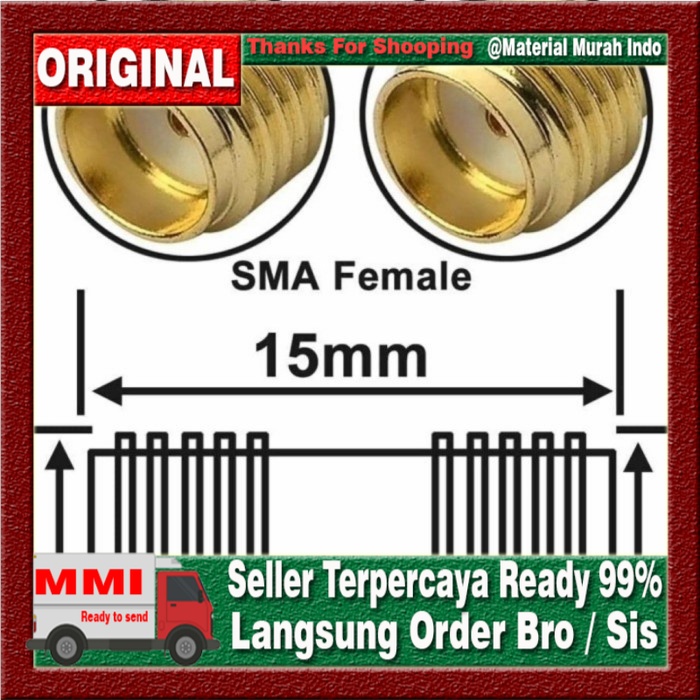 RF Antena Adapter Connector SMA Female to SMA Female Straight Gold