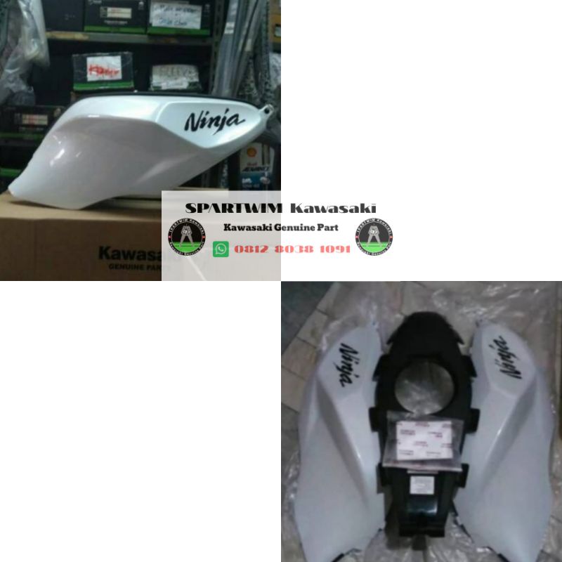 Cover kondom pelindung tanki tangki tengki bensin putih Ninja 150 RR NEW OLD original kawasaki