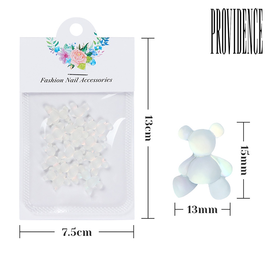 Providence 10Pcs Ornamen Beruang 3D Luminous Efek Visual Anti Pudar Untuk Dekorasi Nail Art