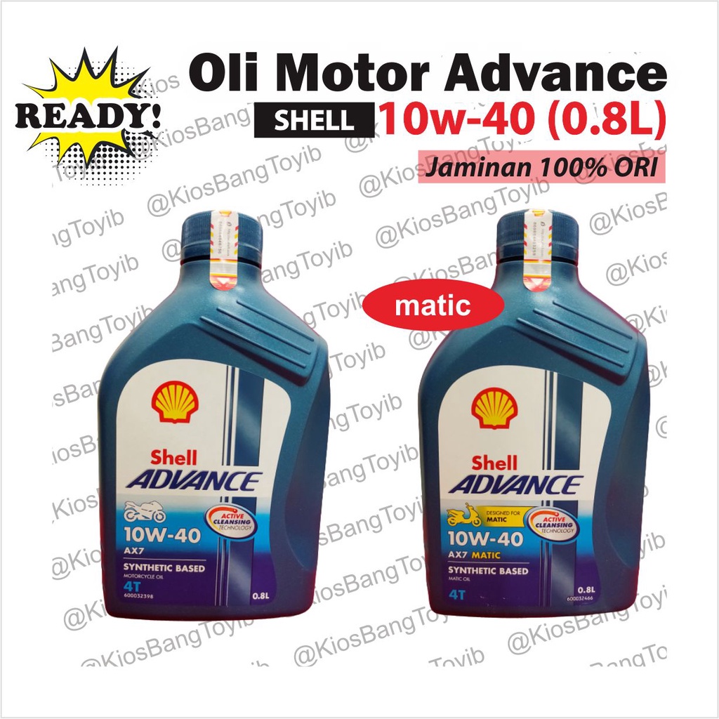 Oli Motor Bebek Matic ORIGINAL SHELL Advance 10W-40 (0.8L)