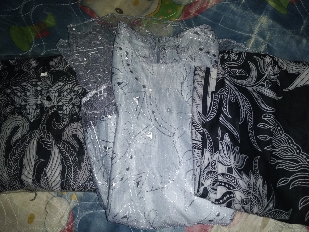 (termurah - Ori & Real Pic!  Warna) Batik Couple Andhini Kebaya Couple Brukat Anabel - Bs073