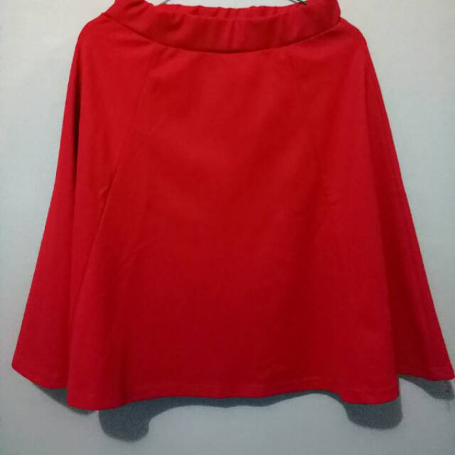 Red flare skirt