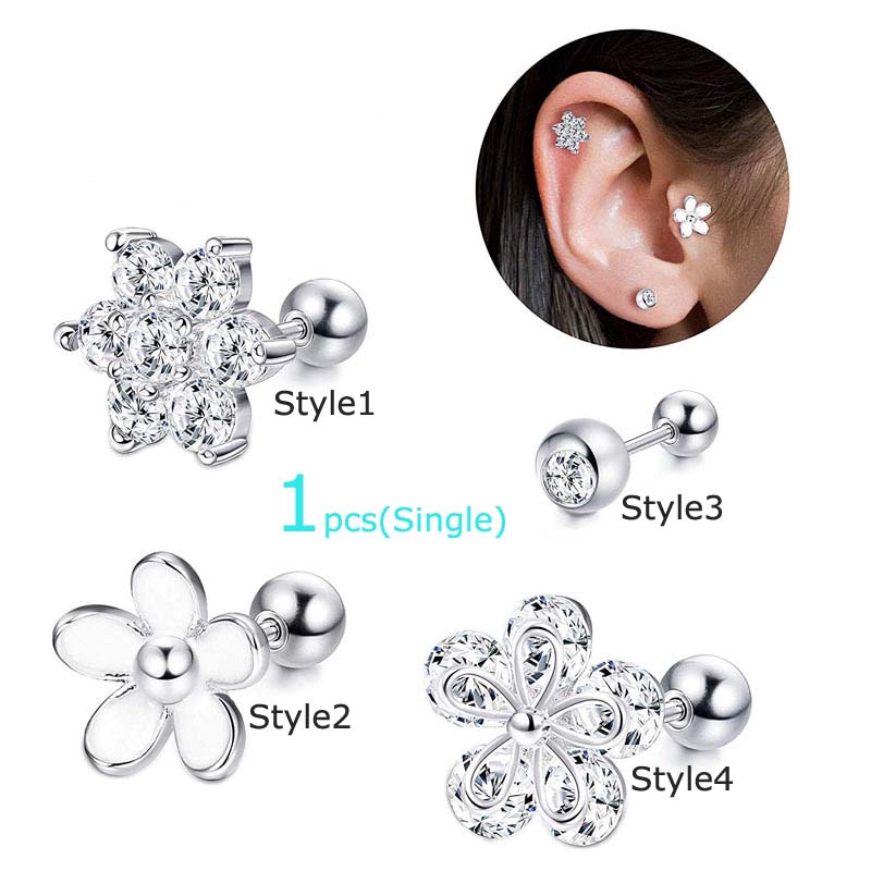 1pcs Anting Tindik Tulang Rawan Tindik Helix Telinga Tembaga 16G Panjang 6mm