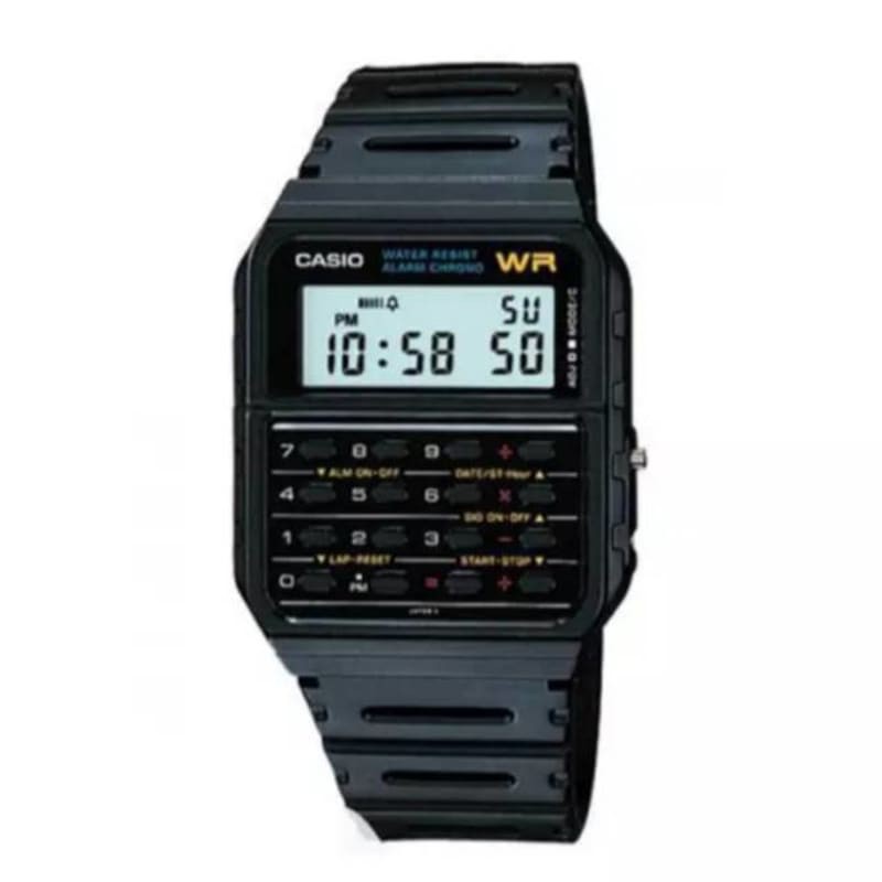 READY JAM TANGAN CASIO CA-53W-1Z ORIGINAL - DATABANK CA53W CA53 KALKULATOR CALCULATOR HTAM