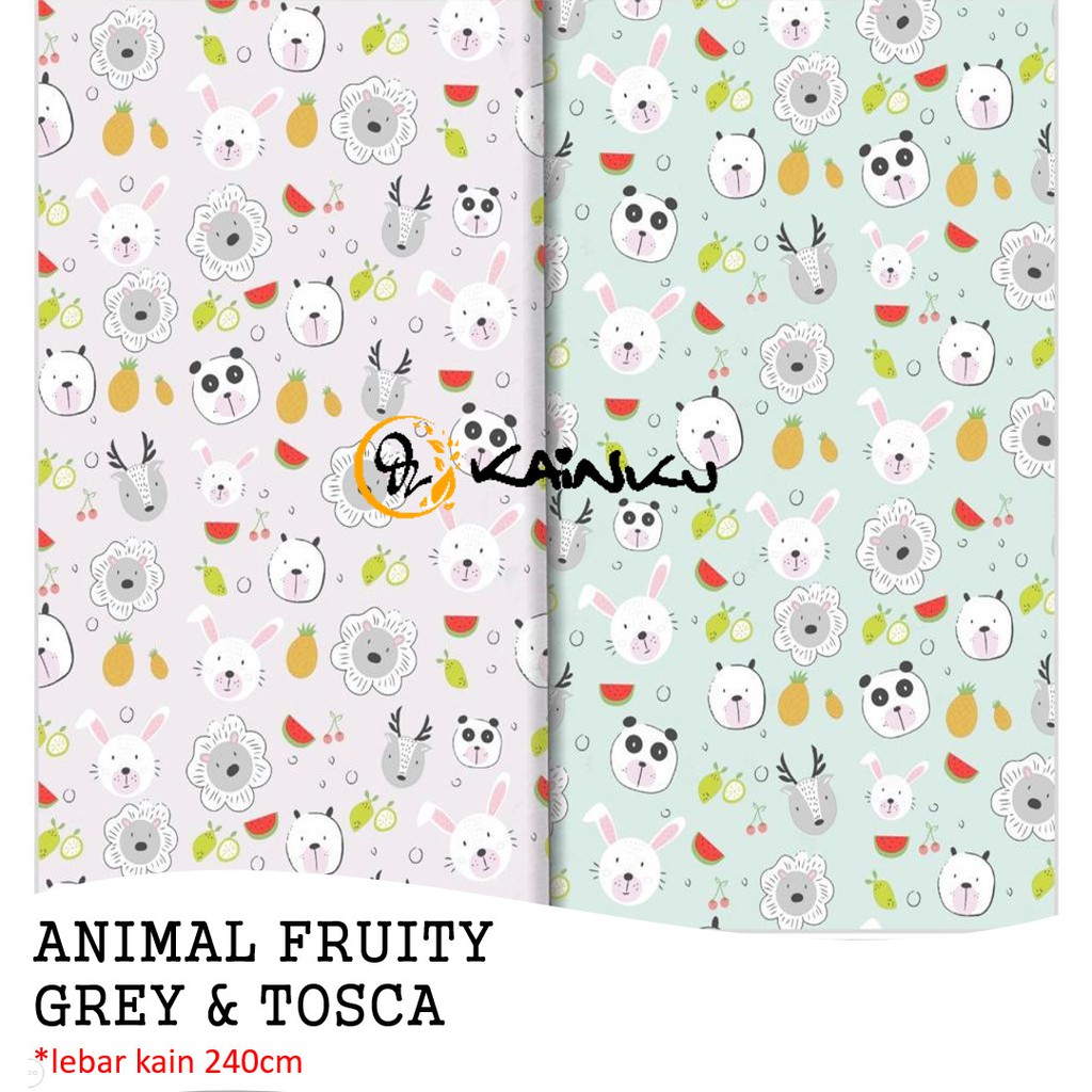 KAINKU - Kain Meteran Katun Lokal CVC &quot;SWEET HEART GREY &amp; YELLOW&quot; (harga 1 meter)