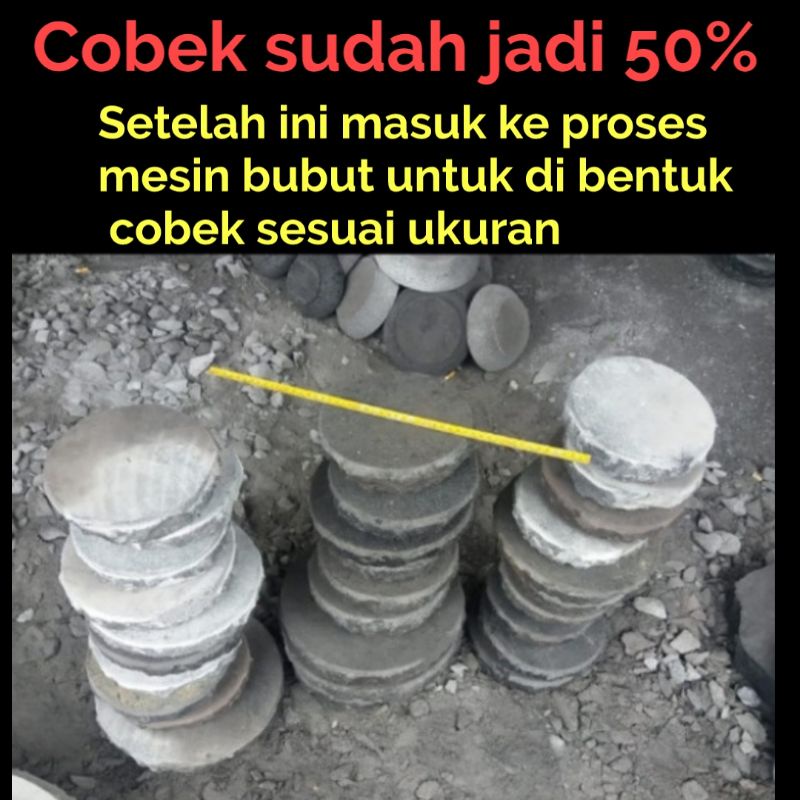 Cowet Batu Asli Ukuran 28cm Jumbo - Cobek Ulek Batu Diameter Besar