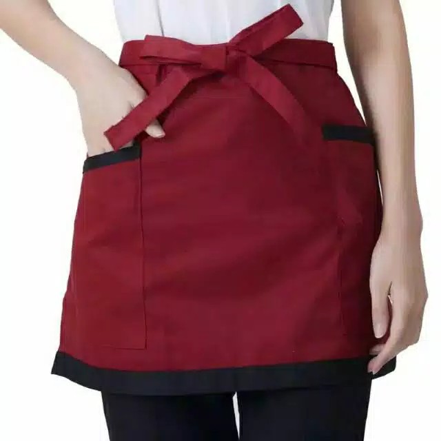 Apron Masak Celemek Waiter Half Waist Celemek Unisex Pria Wanita