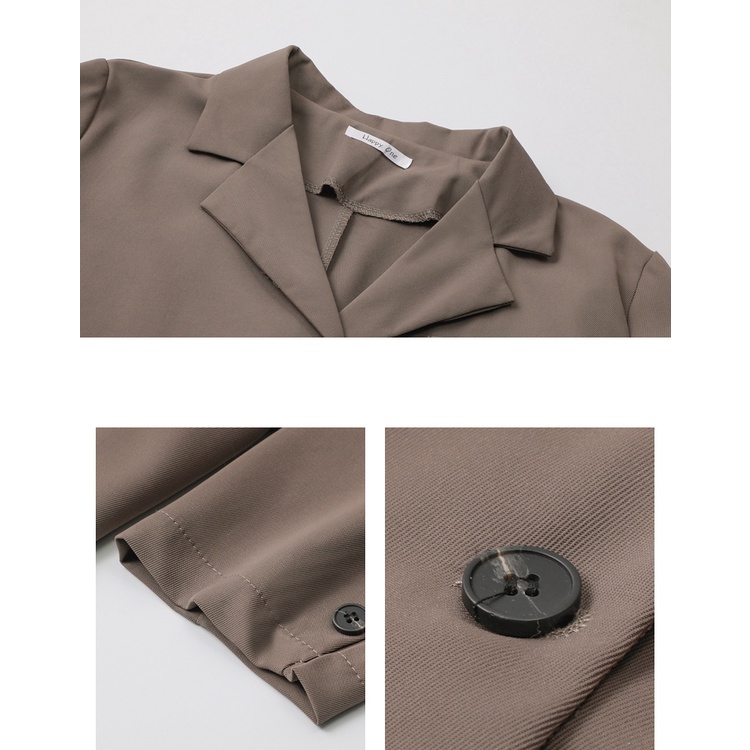 [chaoo.id] V-neck korean style outer basic crop top jaket lengan panjang jaket wanita