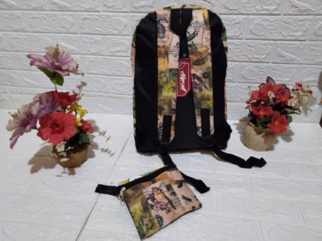 Tas ransel motif +pouch