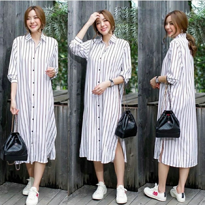 ATASAN TUNIK WANITA TERBARU MURAH BAJU  PUTIH LENGAN PANJANG MOTIF DEWASA 2022 MODERN KEKINIAN SALUR