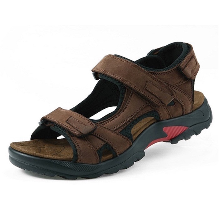 Sandal Hiking Gunung Pria Original Sendal Kulit Asli Cowok Sepatu Santai Outdoor Keren Adventure Laki Laki Terbaru 057