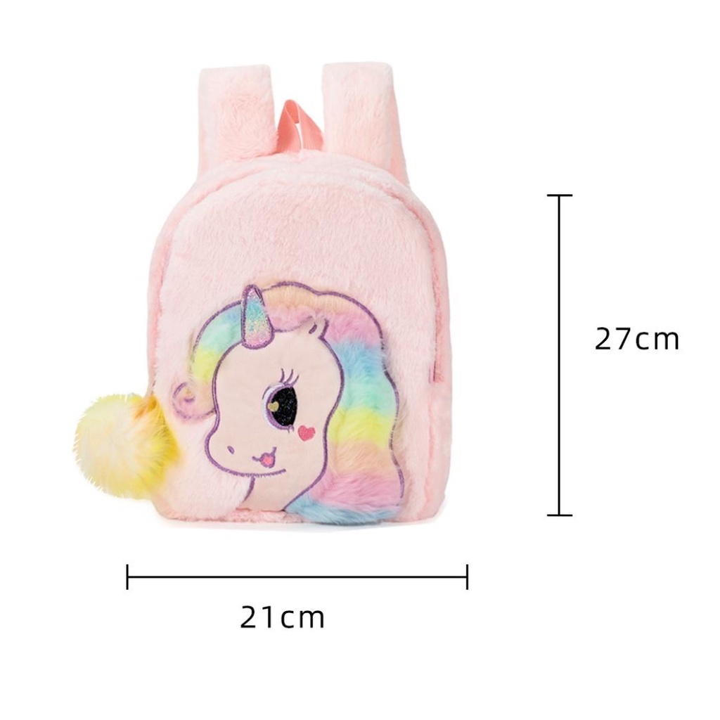 Tas ransel unicorn bulu pompom import tas sekolah unicorn anak paud TK tas bulu unicorn kado ultah anak perempuan TAS BLINGBERRY IMPORT TAS BLINGBERRY GROSIR