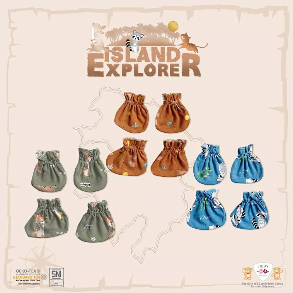 LIBBY Sarung Tangan &amp; Kaki Motif Island Explorer (1pcs/set)