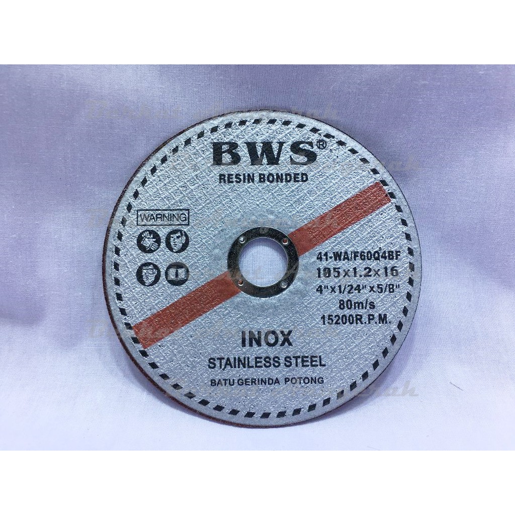 BWS INOX 4" Batu/ Mata Gerinda Potong Cutting Besi Resin Bonded SS