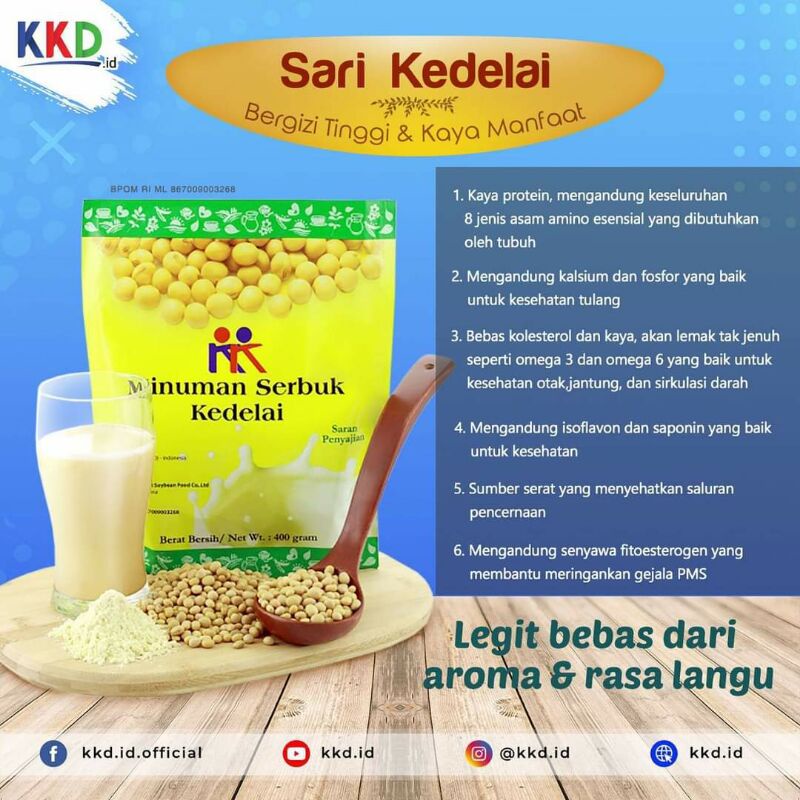 

KK MINUMAN SERBUK KEDELAI - ORIGINAL tanpa pengawet dan penyedap rasa @ 400 gr