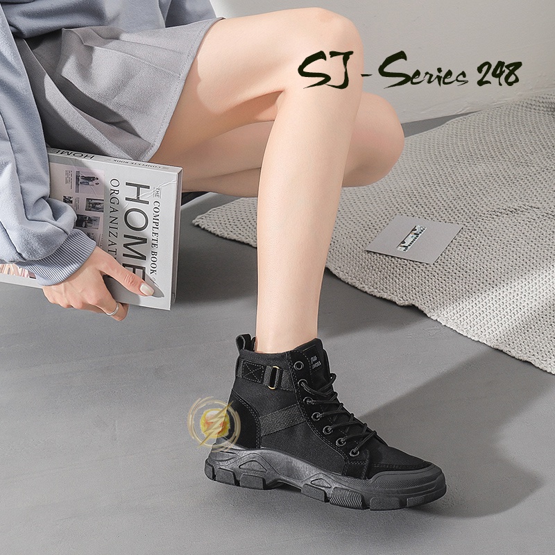 [MONA] Sepatu Sneakers Boots Wanita Casual Kualitas Import Premium - 248