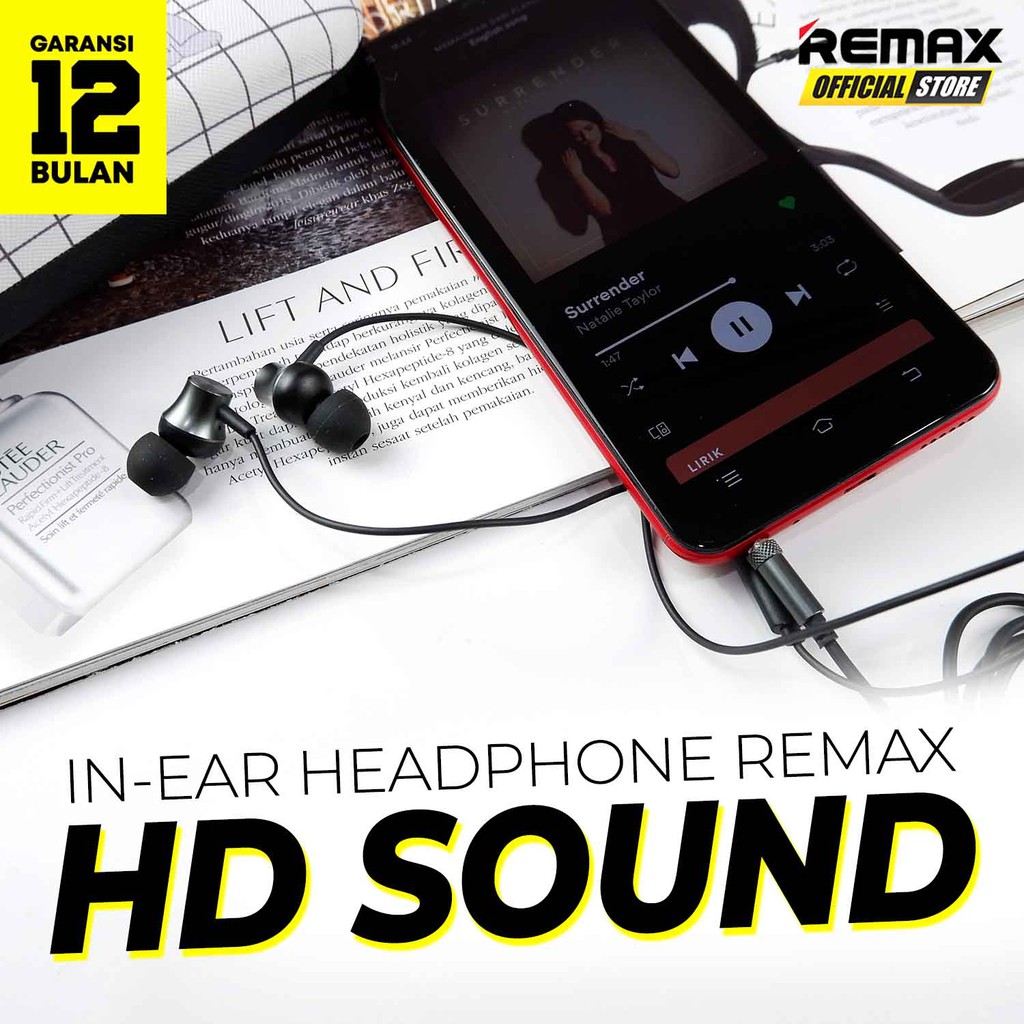 Headset Remax In-Ear Headphone RM-202 Garansi Resmi / Headphone Murah / Headphone Terbaik