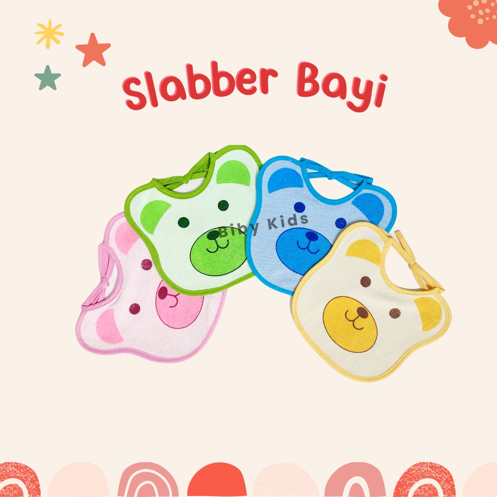 Slabber Celemek Bayi Tadah Liur Bayi Karakter Lucu Waterproof Perlengkapan Makan Baby Anak Murah