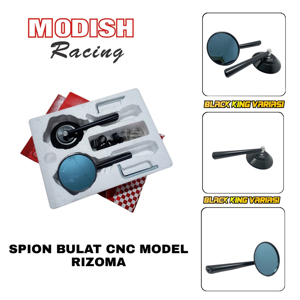 Spion Bulat Jokowi Clasic Full CNC Kaca Spion Jokowi Universal Motor Spion Jokowi Model Rizoma Spion Rizoma Bulat