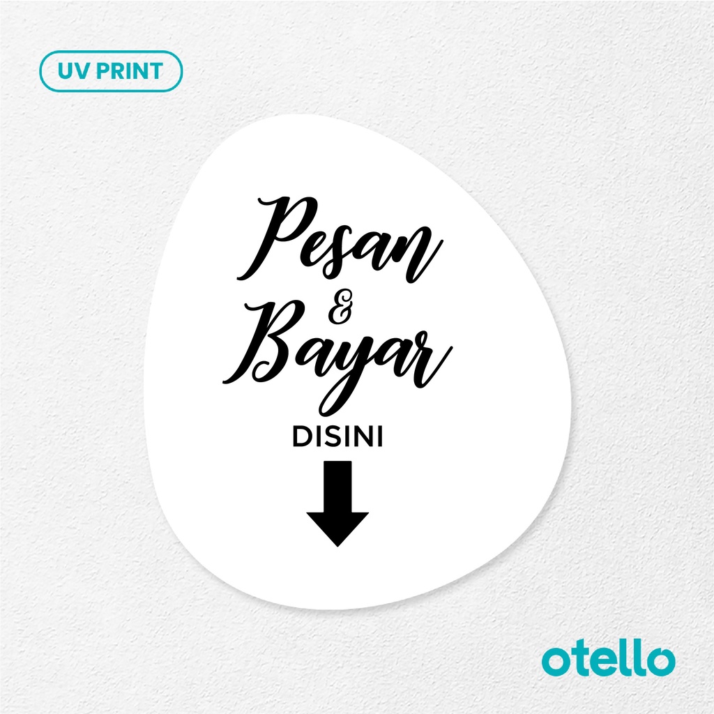 Pesan &amp; Bayar Disini Latin Signage Board Akrilik Tempel Dinding Papan Acrylic Restoran Dinding Petunjuk Toko Cafe