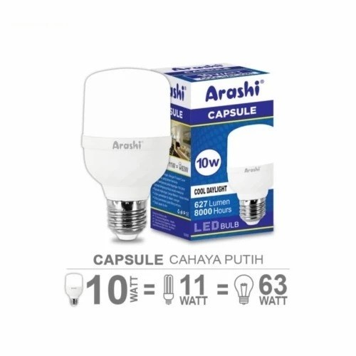 ARASHI CAPSULE Bohlam Lampu LED Cahaya Putih CDL 10W 10 Watt