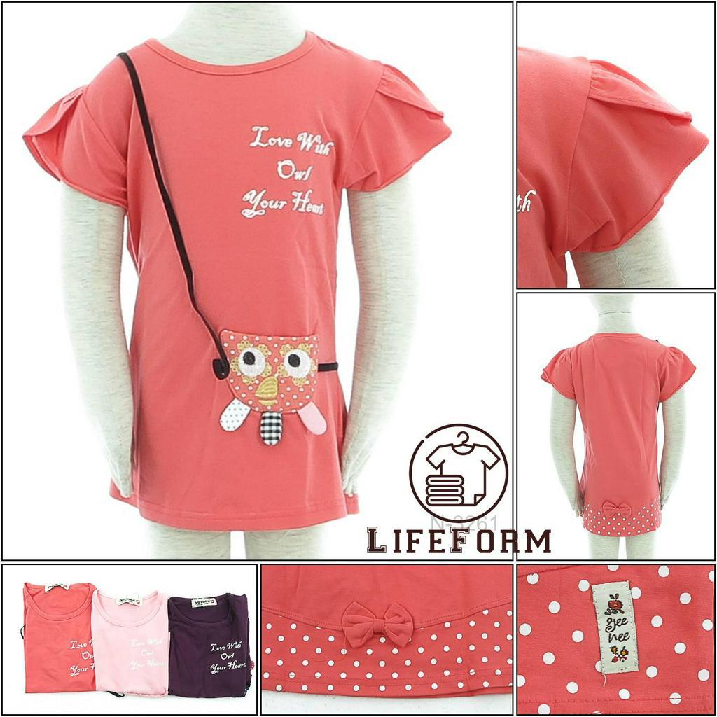 [N3261] Kaos Oblong Anak wanita Lengan Pendek Geenee