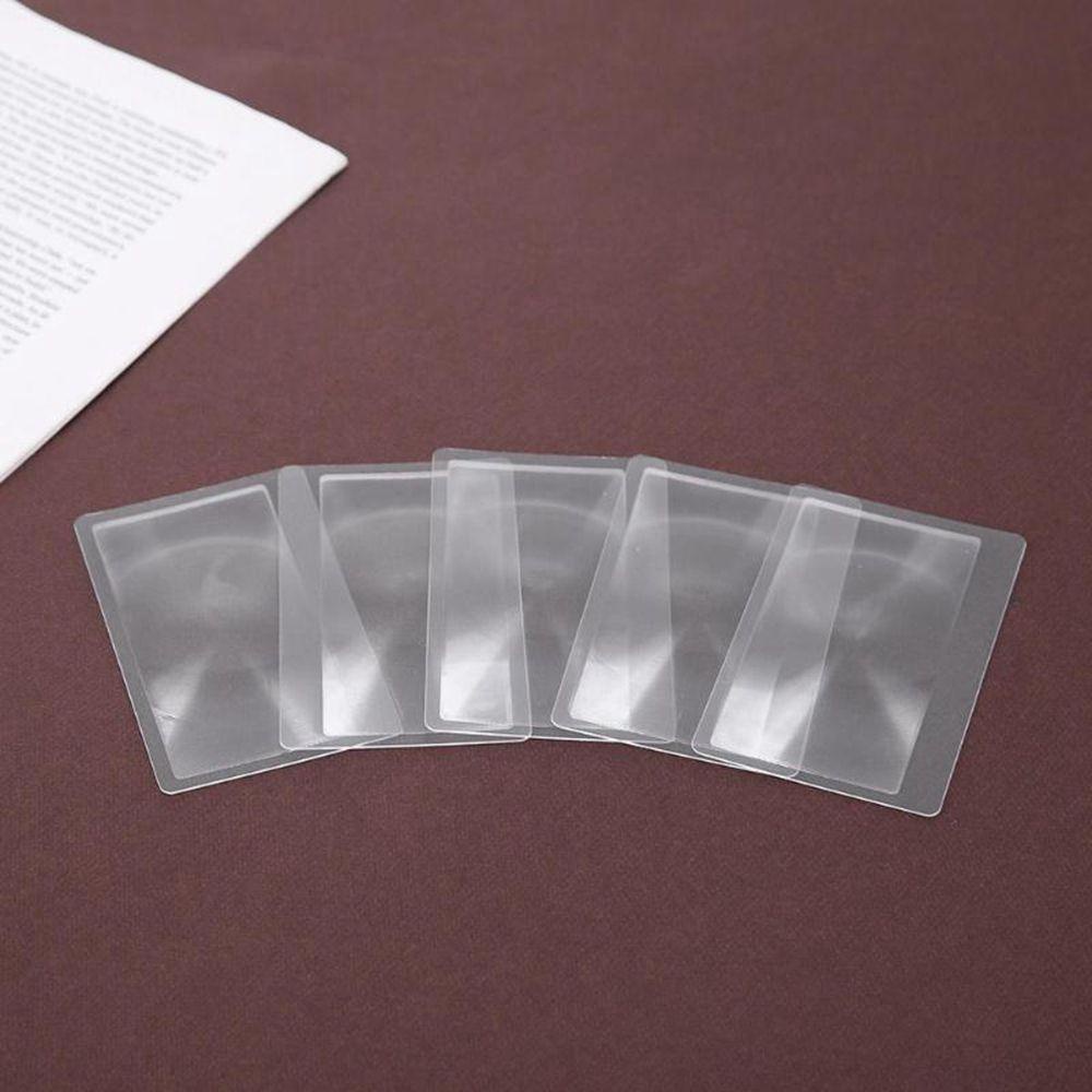 LANFY 10 PCS Fresnel Lens 3X Magnifying Glass Magnifiers For Reading Newspaper Book Made Of Plastics Portable Credit Card Shape Transparent Loupe