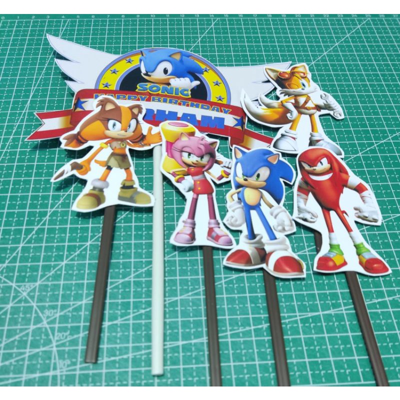

Cake topper Sonic / hiasan kue / topper happer birthday