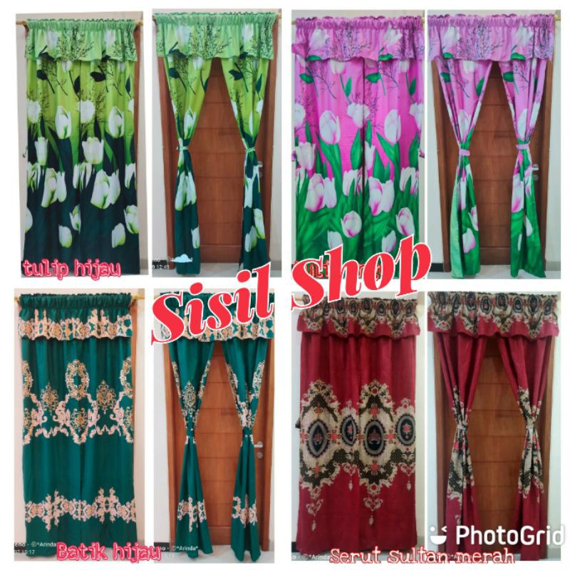 Gorden Serut Shaby / Hordeng Serut Belah Tengah Motif Bunga