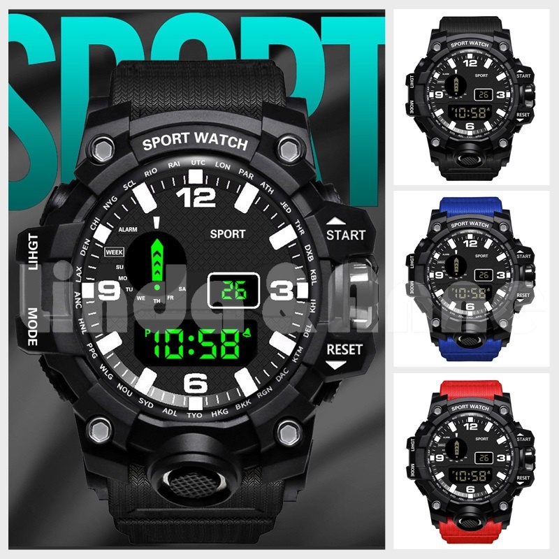 [DGS] Jam Tangan Digital Electronic Sport Wacth Pria / Jam Tangan Pria Sport Digital Fashion Import