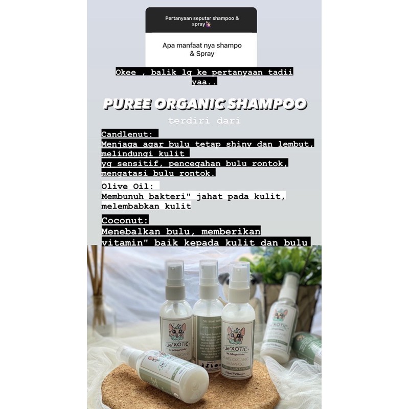 Puree Organic Shampoo 60ml,Organic Shampoo untuk Sugar Glider, Sugar Glider Shampoo by JeSugarGlider