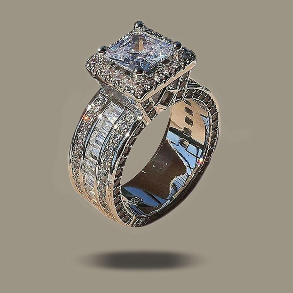Lily Cincin Wanita Handmade Ukir Perhiasan Fashion Zirkon Batu Rings