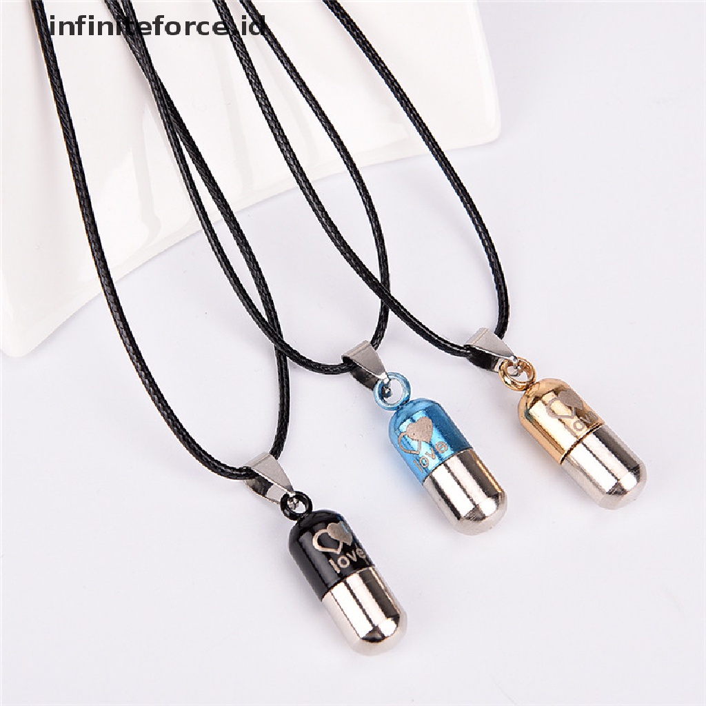 Kalung Liontin Kapsul Mini Bahan Metal Untuk Kenang-Kenangan