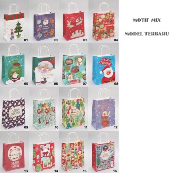 

READY COD paper bag natal xmas souvenir kertas tas paperbag souvenir 13x8x21 TERLARIS