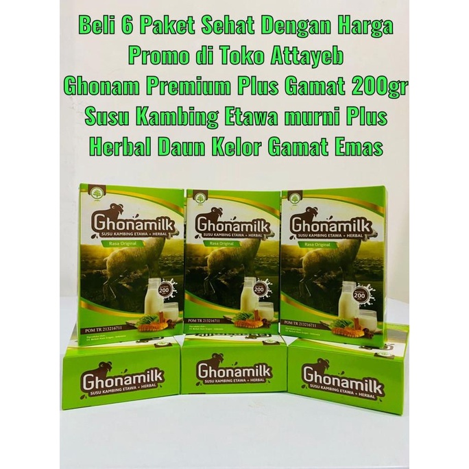 

[COD] Paket 6 Box Ghonamilk Susu Kambing Plus Herbal Daun Kelor Gamat Emas [COD]